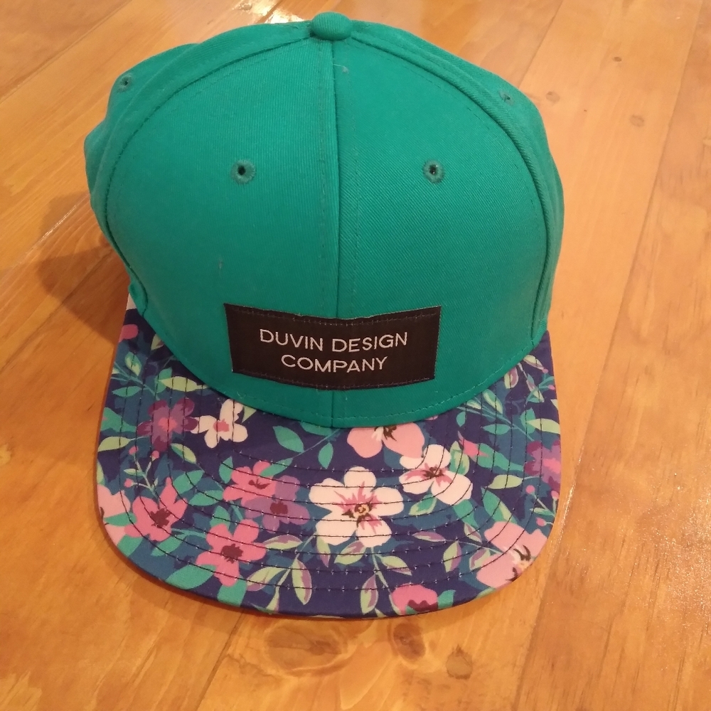 Duvin Design Co turquoise flowered hat